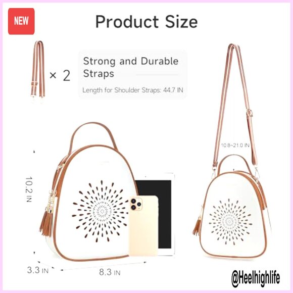 Mini Vegan Leather Backpack Purse with Sunflower Design, Crossbody Shoulder Bag main image 6